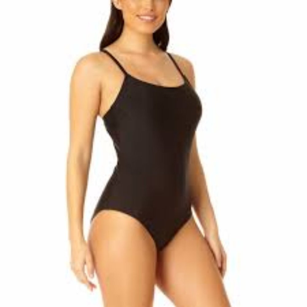Hurley Women's One Piece Swimsuit Black Swimwear UPF 50+ Size M Bathing Suit NEW